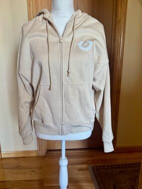 PINK Victoria's Secret Beige Zip-Up Hoodie